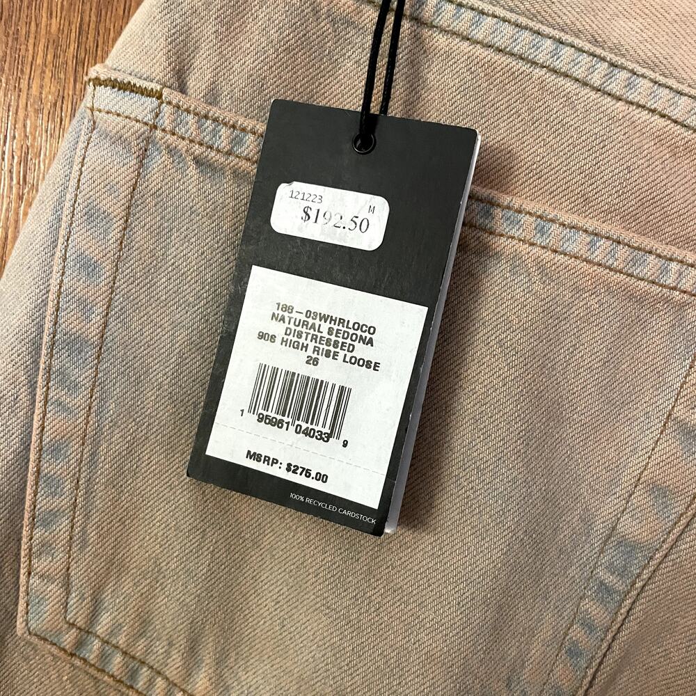 RE/DONE 90s Destroyed Straight Leg Loose Fit Jeans Natural Sedona Size 26 NWT - Picture 9 of 10